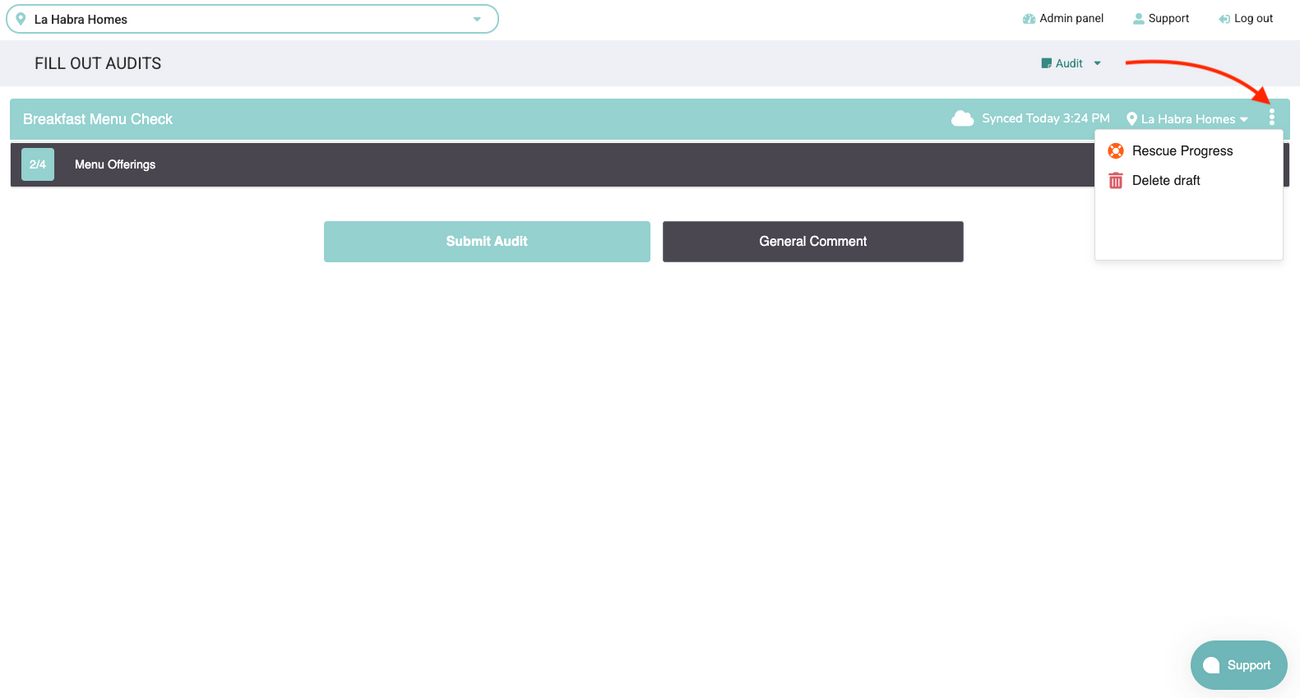 💾 Saving and Managing Audit Drafts