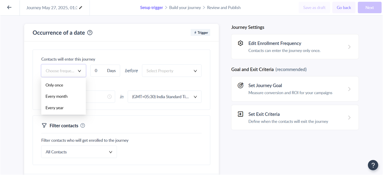 Trigger Journey using Occurrence of a date