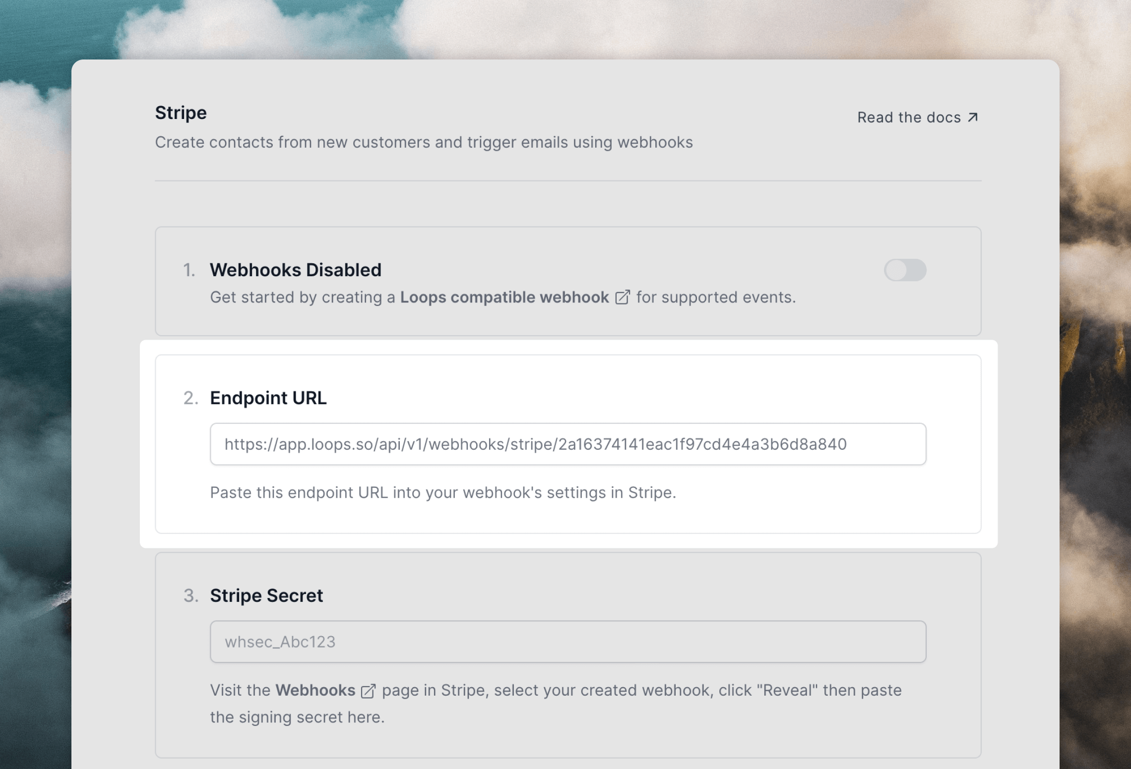 Endpoint form
