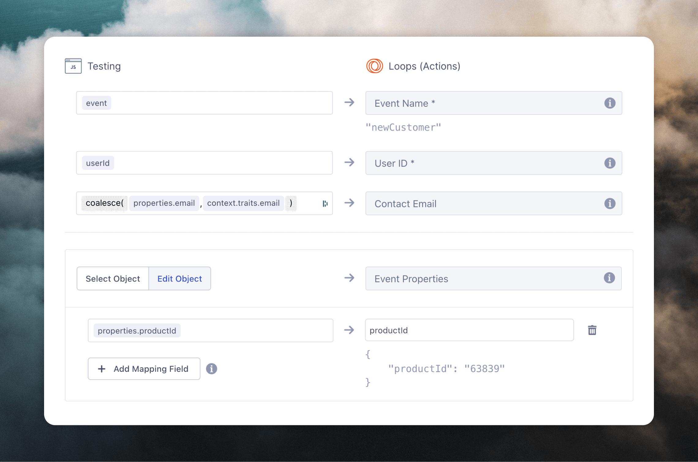 Configure event mappings