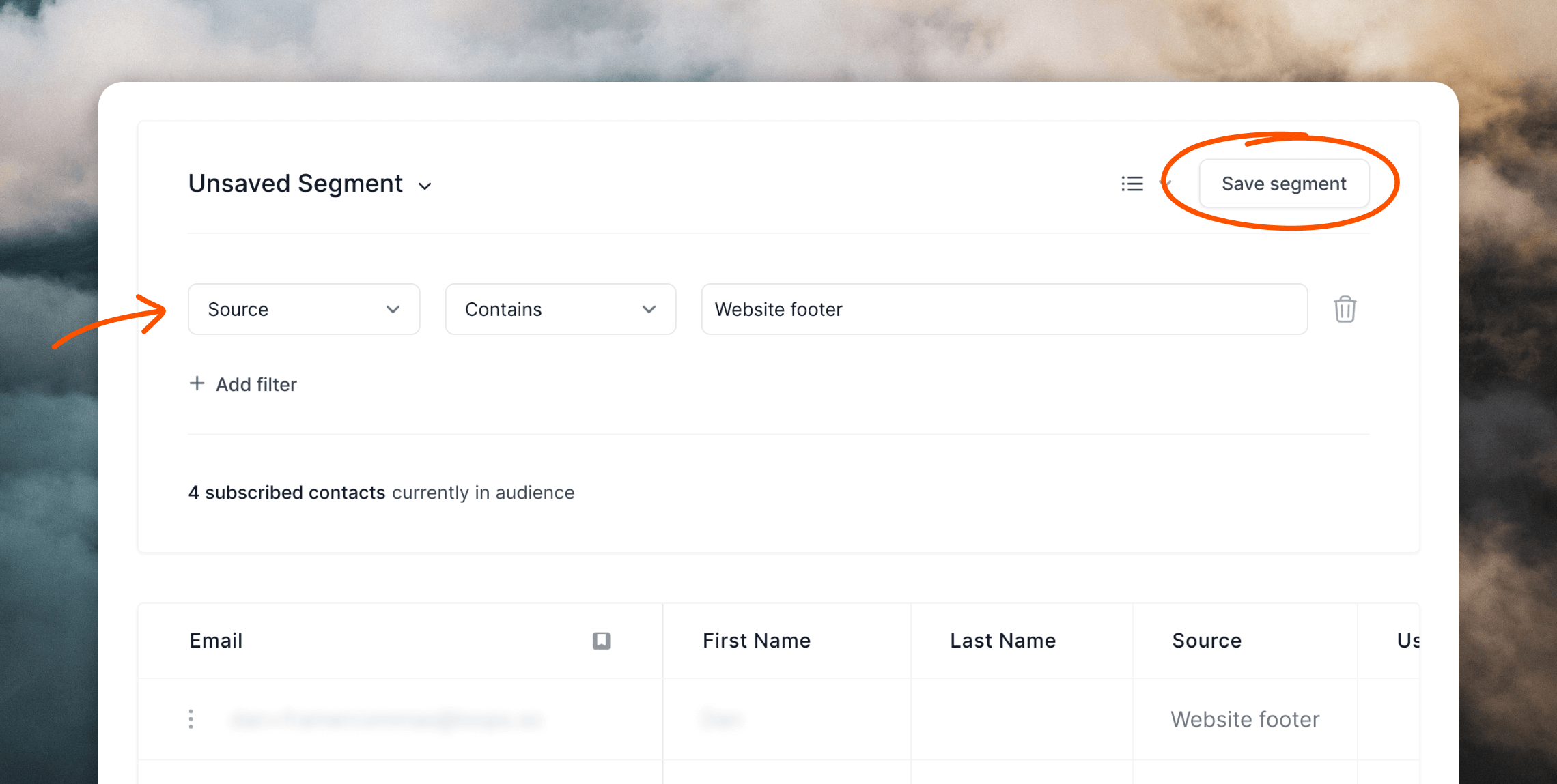 Create a segment