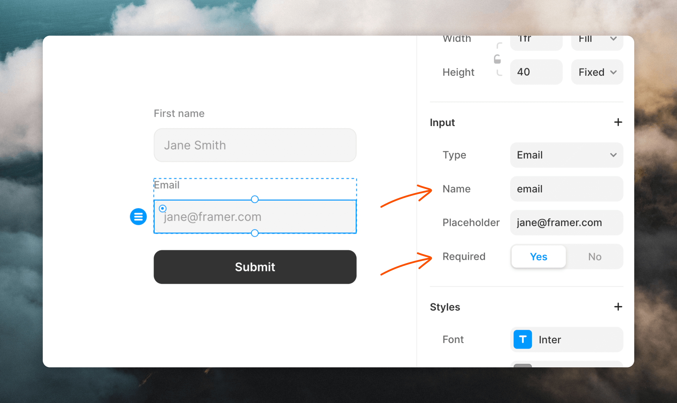 Email form field